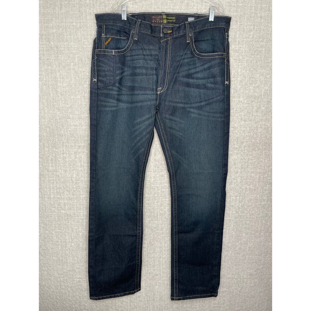 Ariat Jeans Men 42 x 38 M5 Rebar Straight Fit Dark Wash Denim Pants Western Work